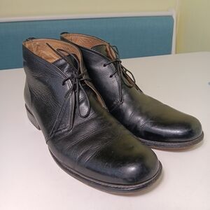 Frye Boots Mens 9.5 Black Phillip Chukka Leather Lace Up Ankle 87533